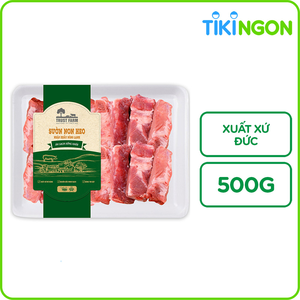 Sườn Non Heo Đông Lạnh Trust Farm Cắt Cọng 500g