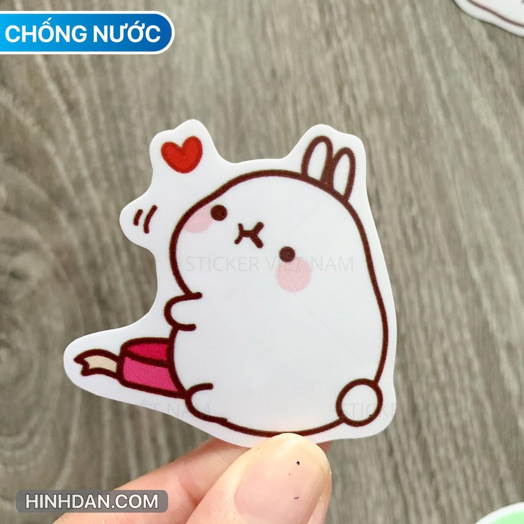 Molang Sticker Dễ Thương - Dán Trang Trí - Chất Liệu PVC Cán Màng Chất Lượng Cao Chống Nước, Chống Nắng, Không Bong Tróc Phai Màu