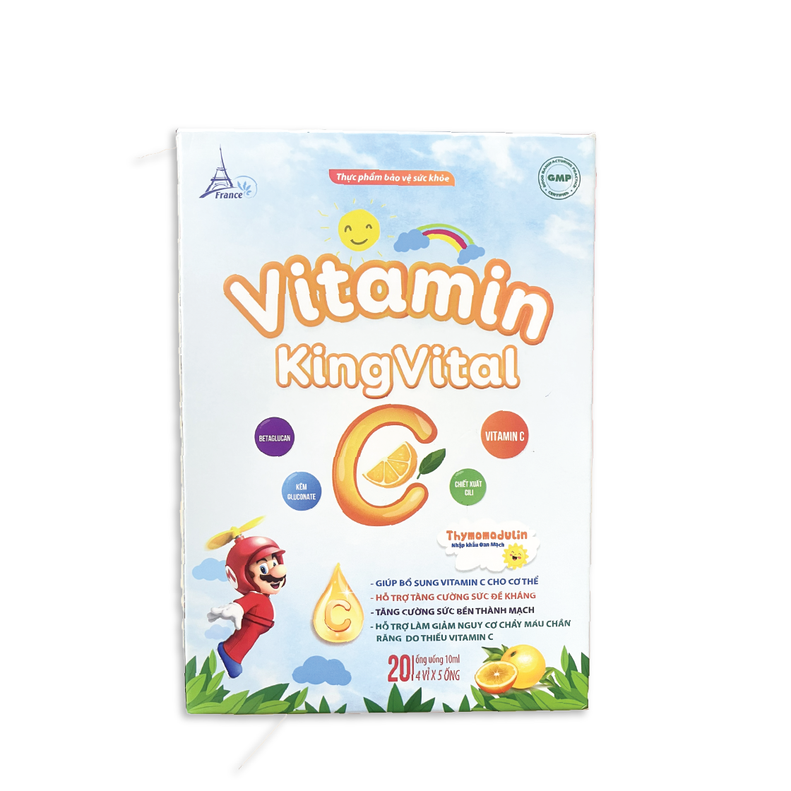 Ống Uống Bổ Sung Vitamin King Vital C Tăng Sức Đề Kháng Cho Bé - Hộp 20 ống