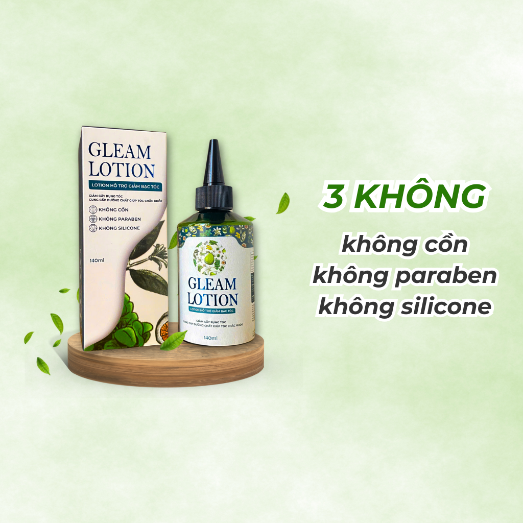 Lotion Dưỡng Tóc Dược Liệu Gleam 140ml - Giảm Gãy Rụng, Giảm Bạc Tóc &amp; Kích Thích Mọc Tóc