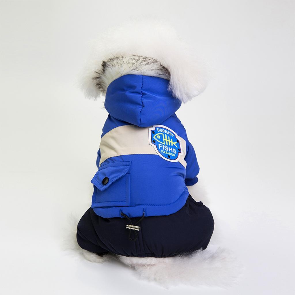 Dog Puppy Pet Hooded Down Jacket Coat Clothes Costume Winter Jumpsuit