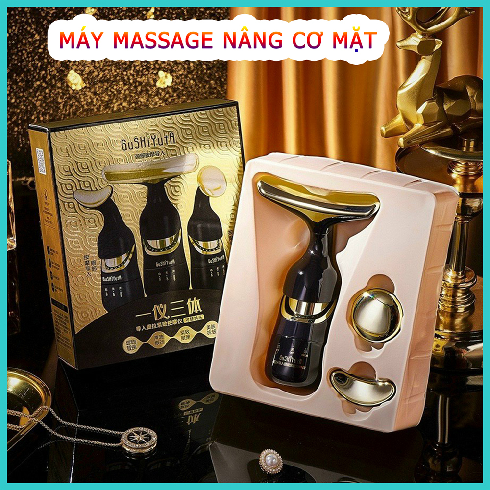 Máy Massage Hỗ Trợ Nâng Cơ Mặt, Truyền Tinh Chất 3 Đầu Tiện Lợi
