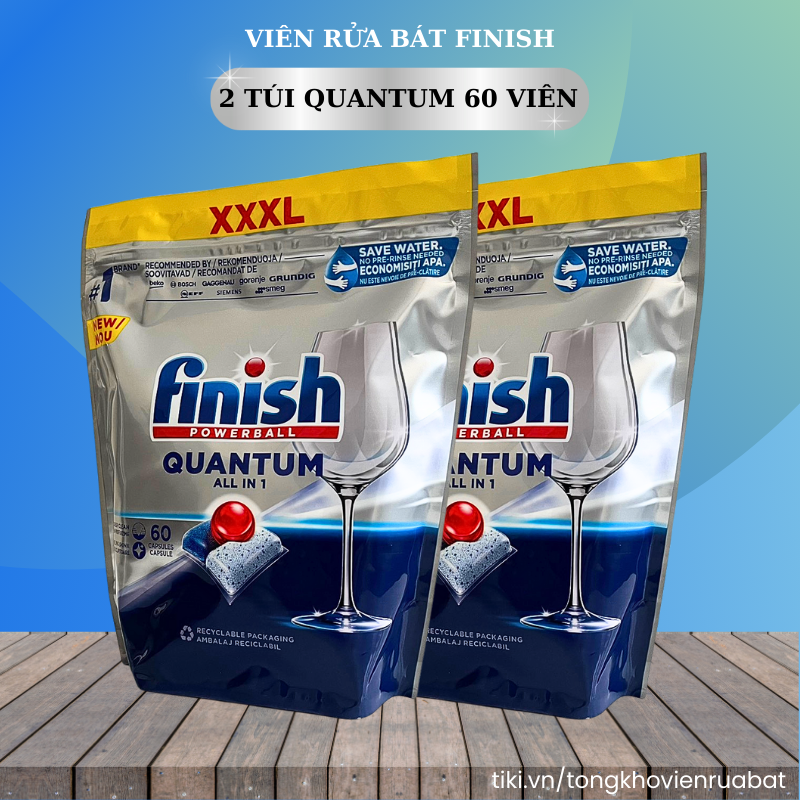 Viên rửa chén bát Finish Quantum 100v (Nk Đức )