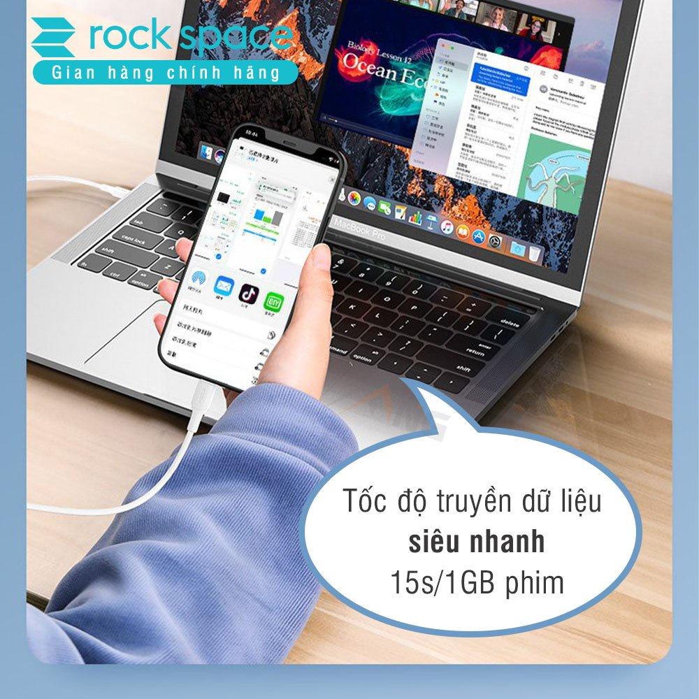 Dây cáp sạc nhanh Rockspace Z18 dành cho iphone, chuẩn PD 20W, ổn định, không nóng máy - Hàng chính hãng