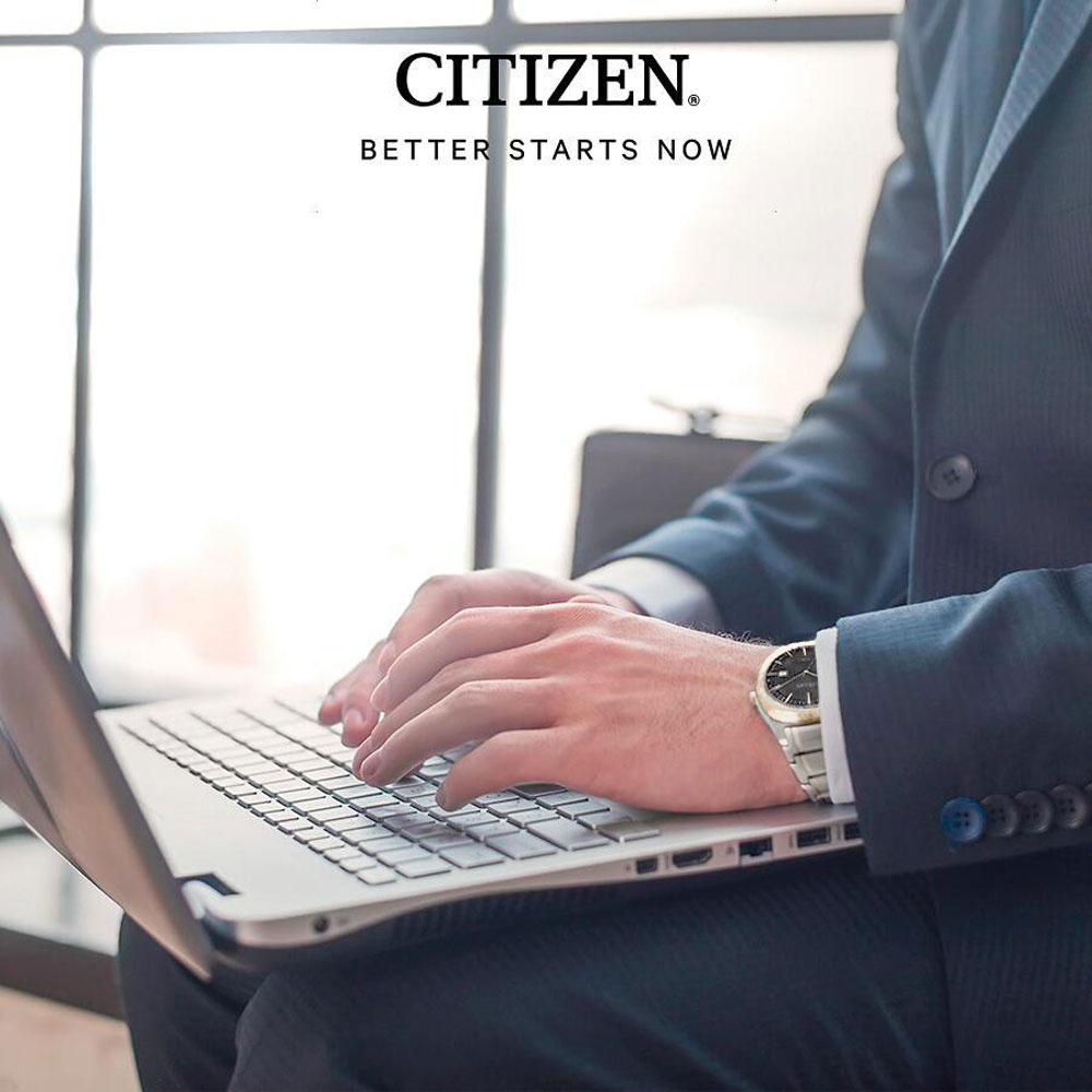 Đồng Hồ Nam Citizen Dây Thép Không Gỉ AW1238-59E - Mặt Đen