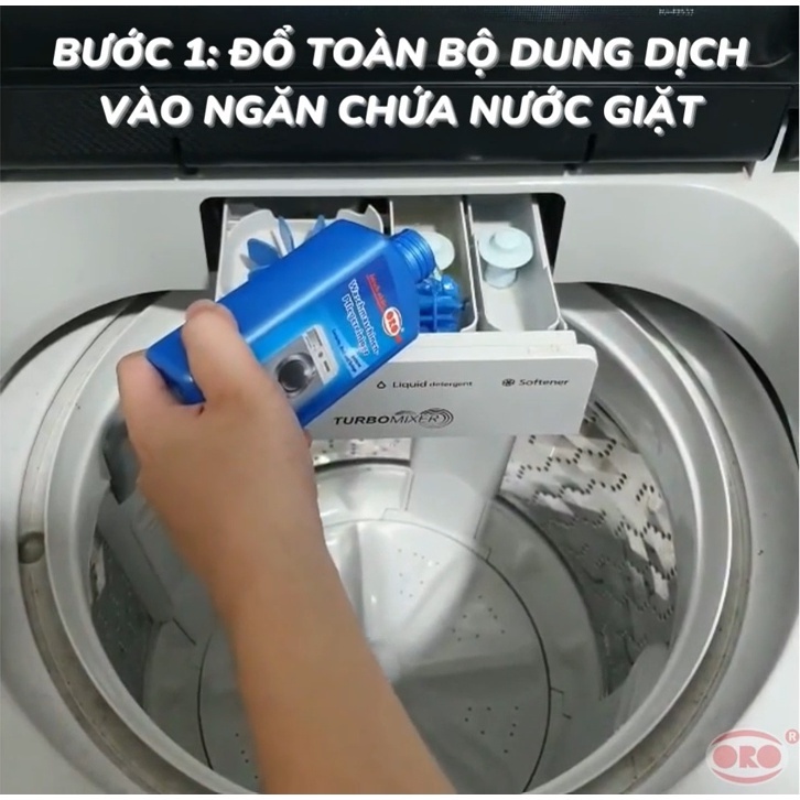 Nước tẩy lồng giặt Oro Nội địa Đức 250ml - Diệt khuẩn, tẩy cặn lồng máy giặt, đường ống