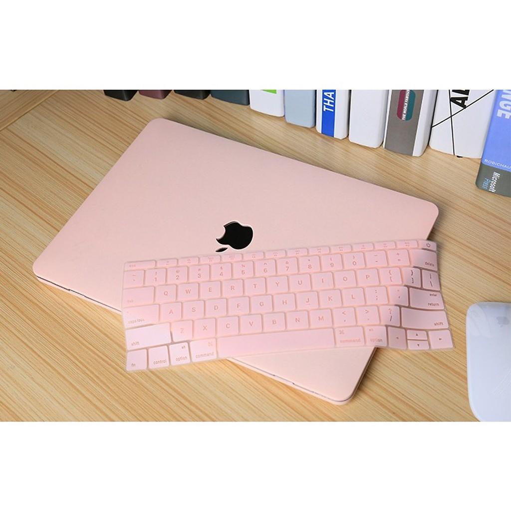 Combo Case , Ốp + Phủ bàn phím cho Macbook đồng màu (Tặng Kèm Nút Chống Bụi + Chống gãy đầu dây sạc )