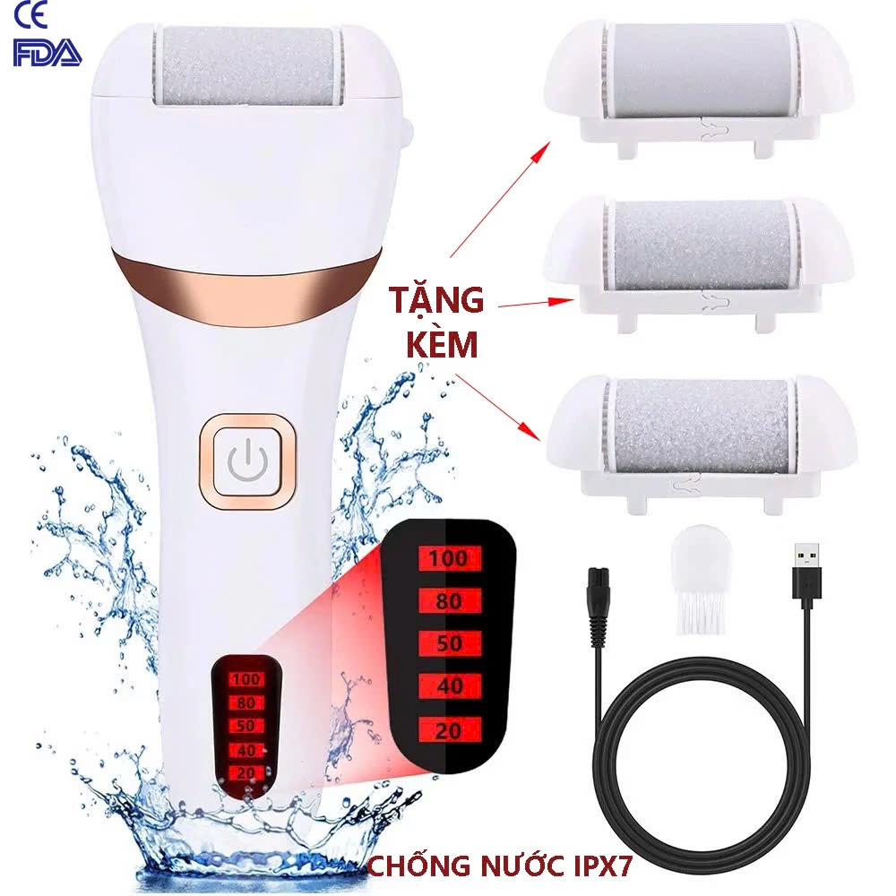 Máy Chà Gót Chân, Mài Gót Chân, Tẩy Da Chết Cao Cấp - Có Tích Điện, Tặng Kèm 3 Đầu Mài Thạch Anh 2 Chế Độ Mịn Da Quà Tặng Phụ Kiện 10 Món Cho Tiệm Nail Cá Nhân Nam Nữ Tại Nhà Văn Phòng - Giao Màu Ngẫu Nhiên