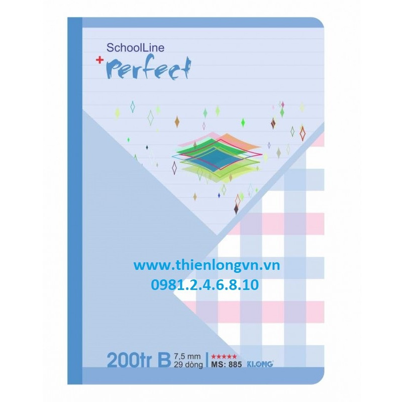 Vở kẻ ngang Perfect - 200 trang; Klong 885 bìa tím