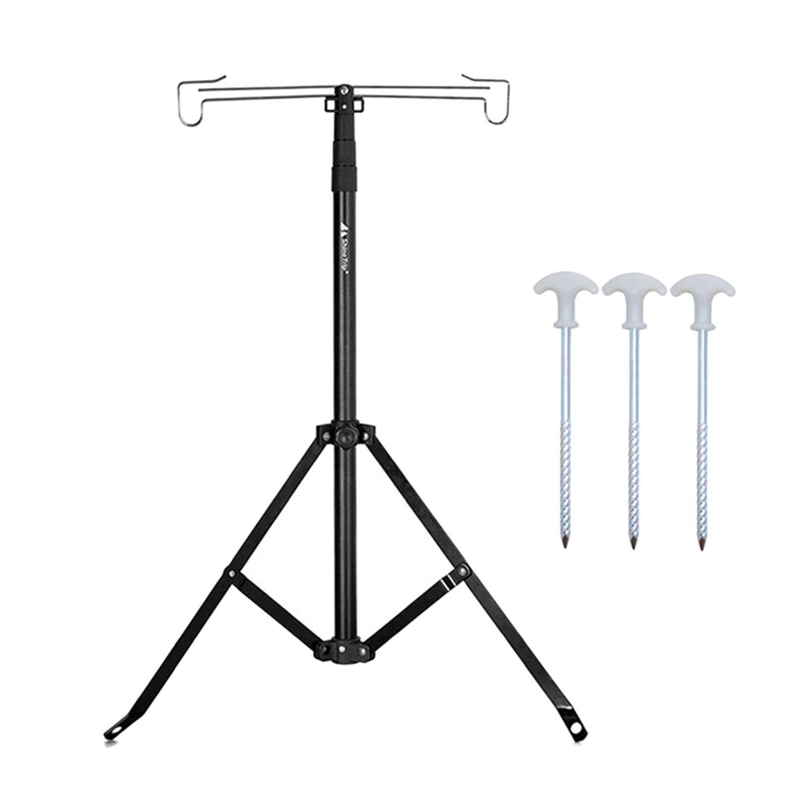 Aluminum Alloy Camping Pole Hanger Picnic Black