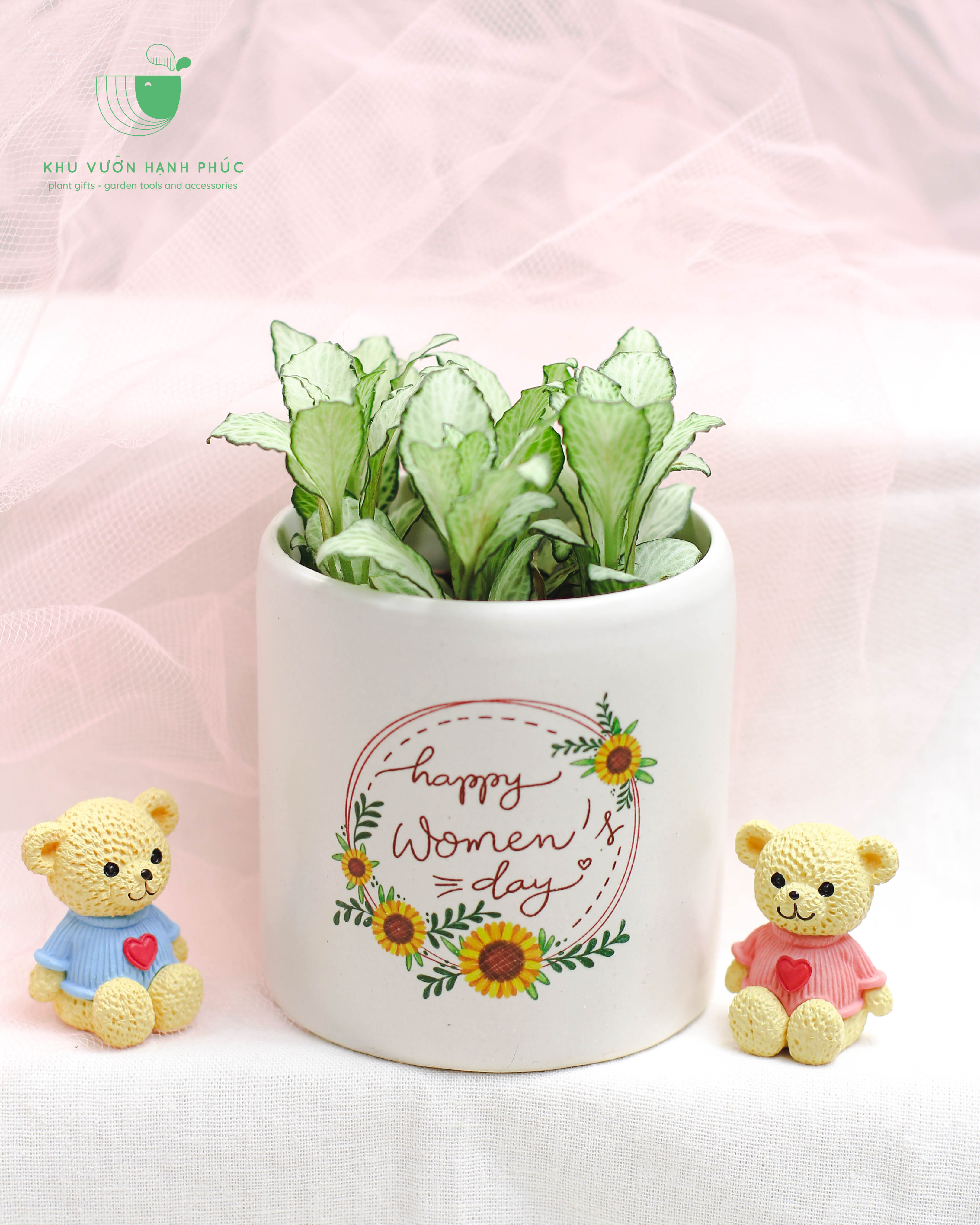 Ngày Phụ Nữ Việt Nam 20/10 - CHẬU IN VÀ CÂY XANH - Quà tặng doanh nghiệp