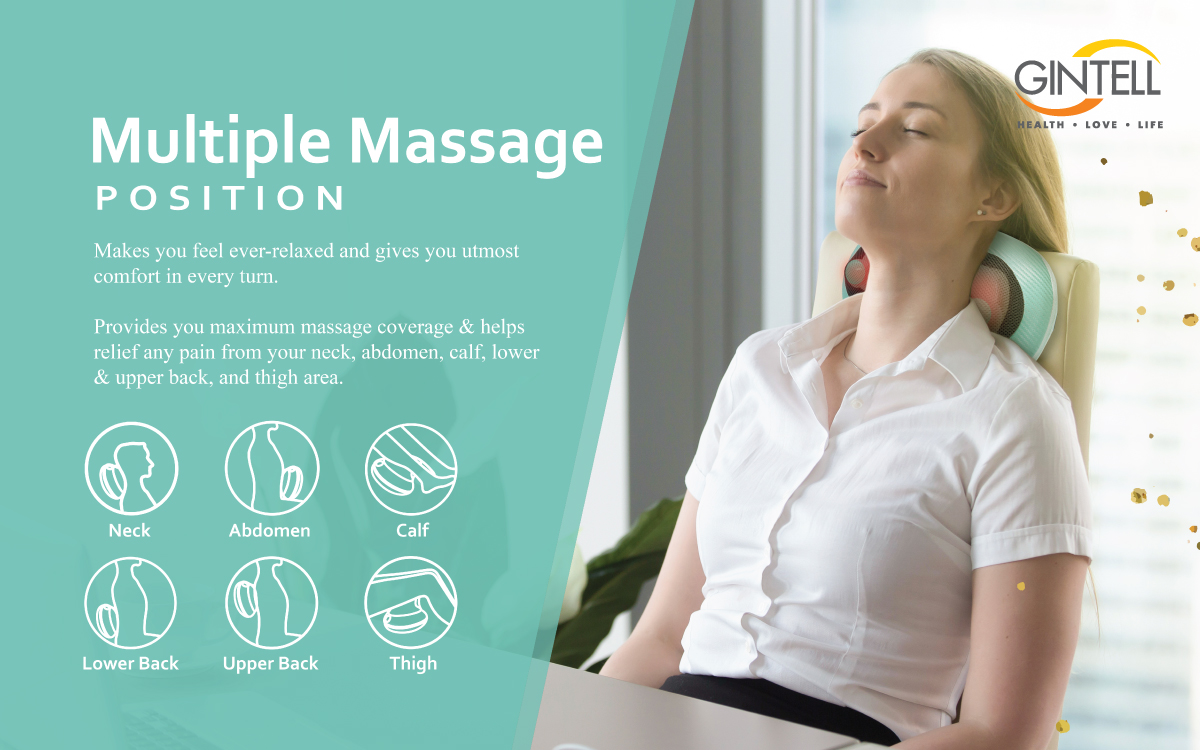 Gối Massage nhiệt hồng ngoại  G-Minnie Care| Công nghệ massage Shiatsu 3D