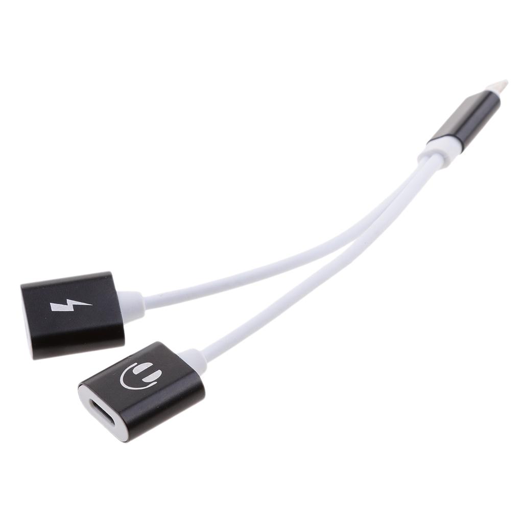 3 Pieces 2 in 1 Headphones Jack Charger & Audio Splitter Adapter for