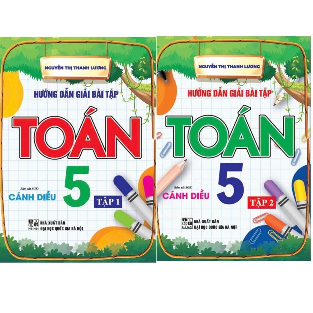Sách - Hướng Dẫn Giải Bài Tập Toán Lớp 5 - Combo 2 Tập - Bám Sát SGK Cánh Diều - Hồng Ân