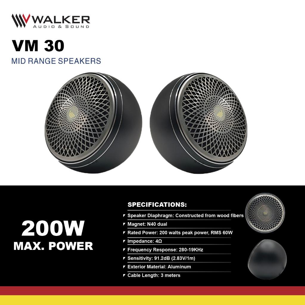 Loa Walker VM30, bộ 2 loa trung tần 3 inch, chất lượng cao cho xe hơi - Tweeter Hifi đặt taplo.