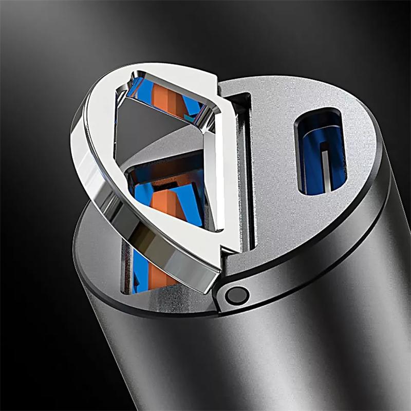 Bộ sạc xe mini Sạc nhanh 30W Bộ sạc mini QC+PD PD+PD Đầu ra kép USB Type-C Đầu ra