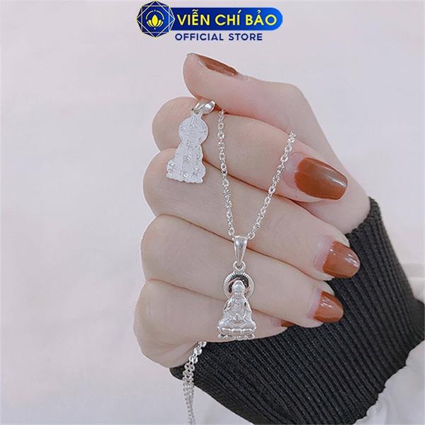 Dây chuyền bạc nữ Quan Âm Bồ Tát, vòng cổ nữ bạc 925 thời trang phụ kiện trang sức nữ Viễn Chí Bảo M400383 D400108