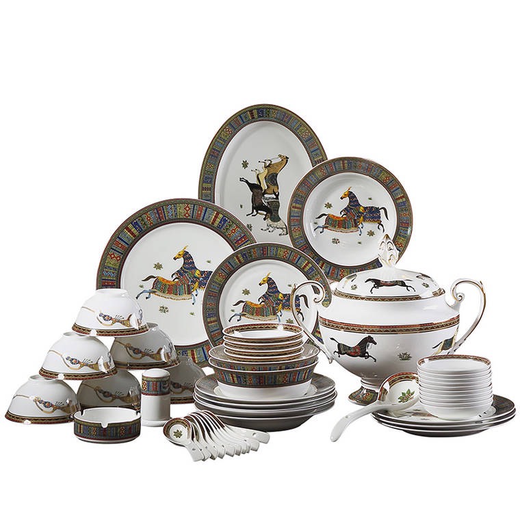 Set đồ ăn 48 món Mã đáo thành công men sứ xương Bone China sang trọng tinh tế đẳng cấp Châu Âu