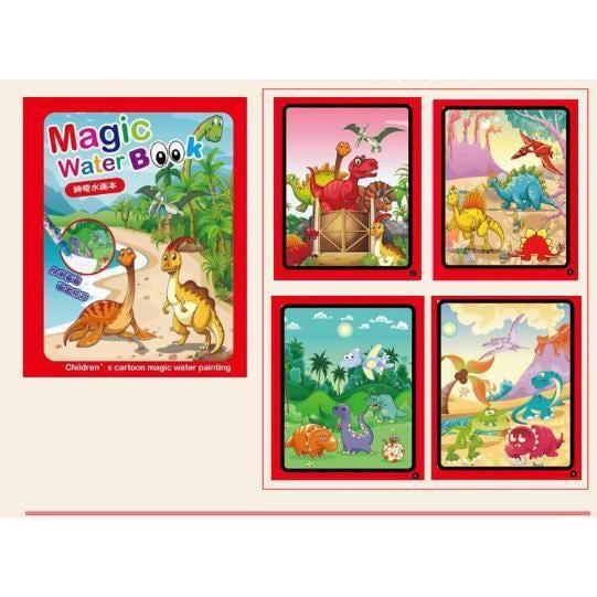 Tranh Tô Màu Nước Ma Thuật Tự Xóa, Sách Tập Tô Thần Kỳ, Magic Water Book Cho Bé Giá Tốt Với 20 Chủ Đề Tặng 1 Bút Tô Màu