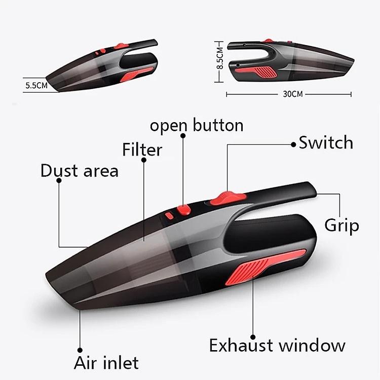 Máy hút bụi kèm bơm lốp cầm tay mini 120W, máy hút bụi không dây và có dây hút bụi ô tô và gia đình