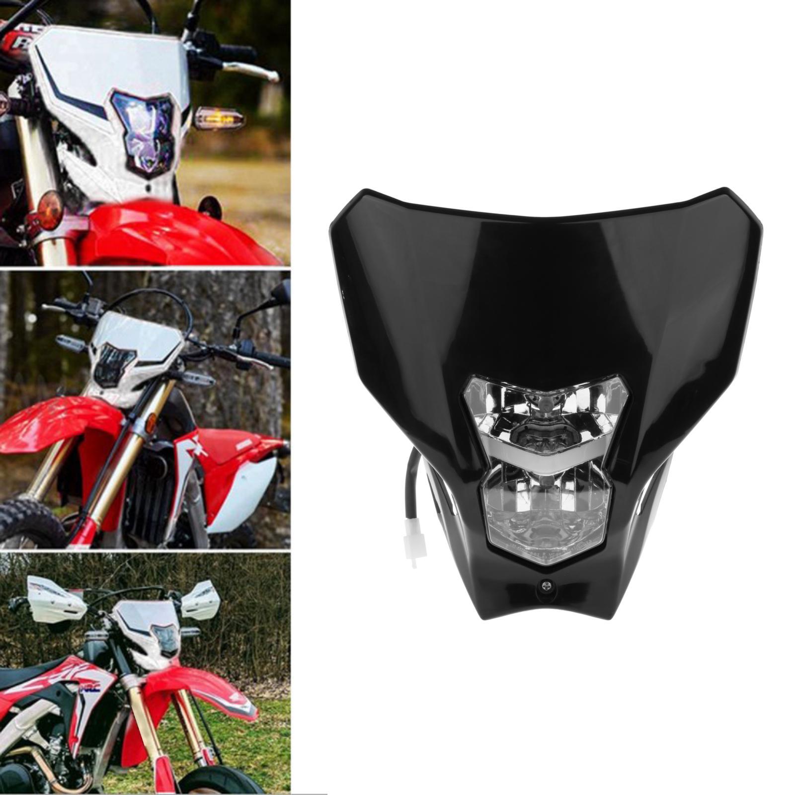 Plastic Motorcycle Headlight Fairing Head Lamp For Suzuki Motocross Black