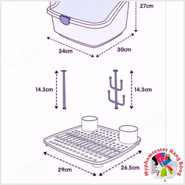 Khay úp bình sữa loại có nắp đậy , úp cốc úp ly có quai xách