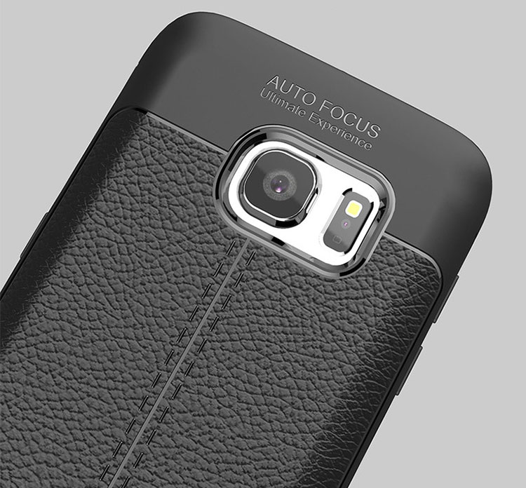 Ốp lưng Silicon Auto Focus giả da, chống sốc dành cho Samsung Galaxy S7 Edge - Hàng Chính Hãng
