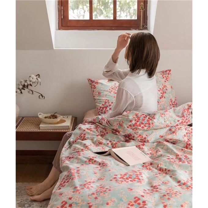 Bộ Chăn Ga Gối Côtton Living 100%cotton Hàng Nhập Khẩu Cao Cấp 4 Món Độc Lạ