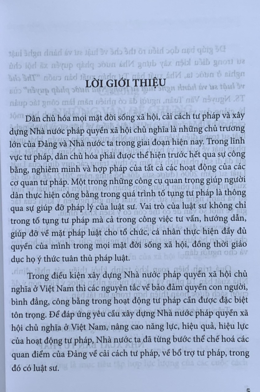 Thể chế về luật sư và hành nghề luật sư trong nhà nước pháp quyền