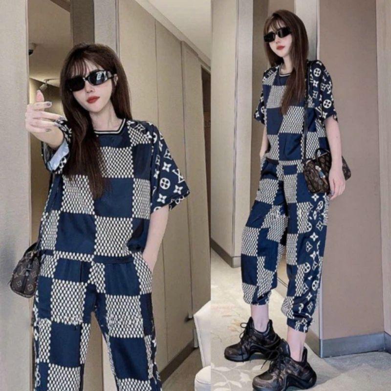 Mẫu đồ bộ nữ bigsize quần dài bo gấu áo form rộng thun lạnh in họa tiết 3D cao cấp, bộ đồ thể thao đi chơi mặc nhà xinh