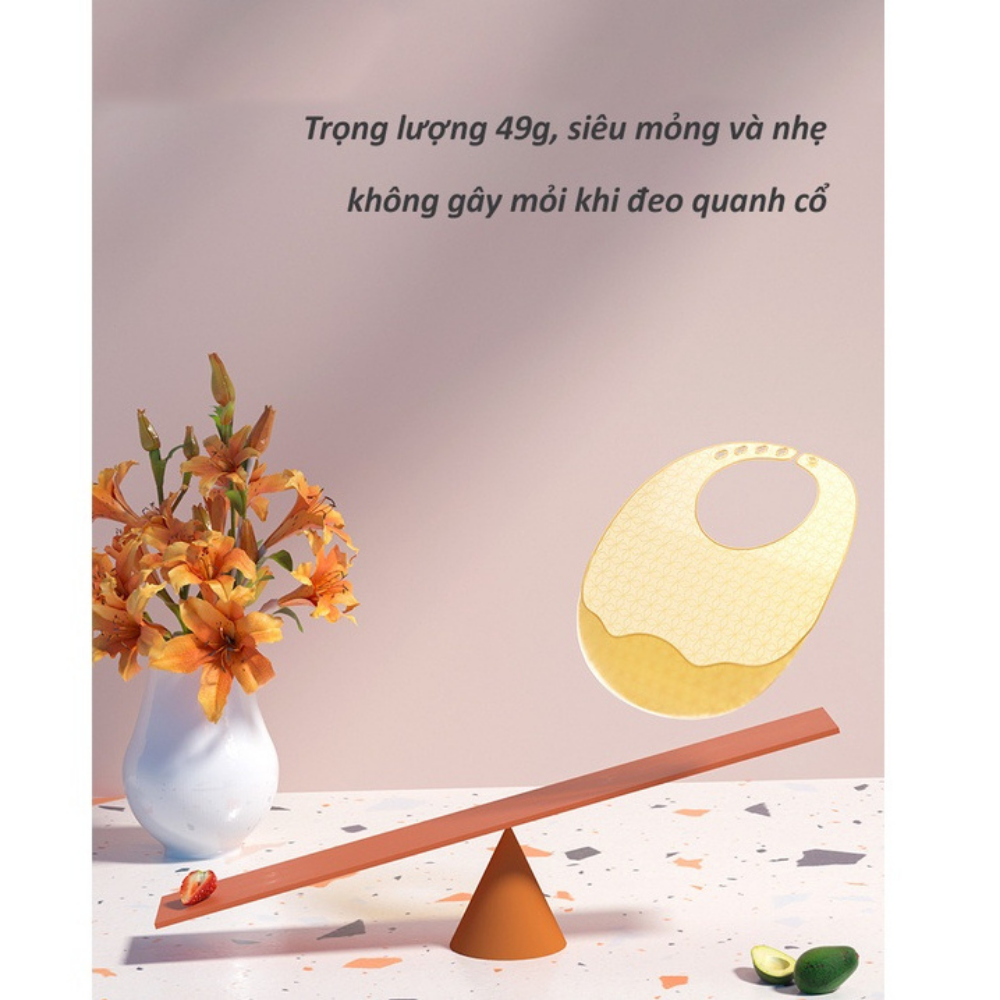 Yếm Ăn Dặm Có 4 Nấc Điều Chỉnh Vừa Vặn Với Cổ Bé, Siêu Dai Siêu Nhẹ, Dễ Dàng Vệ Sinh