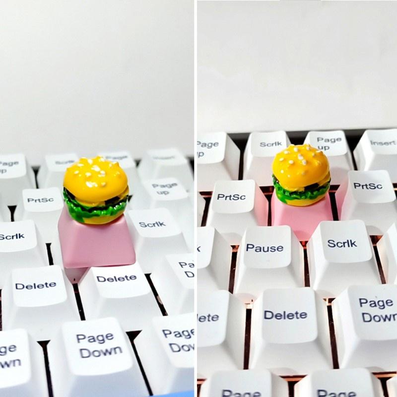 HSV Keycap Games Backlit Creative DIY Keycap Flower Hamburger Donuts for Mechanical Keyboards R4 Height Cherry Mx Axis