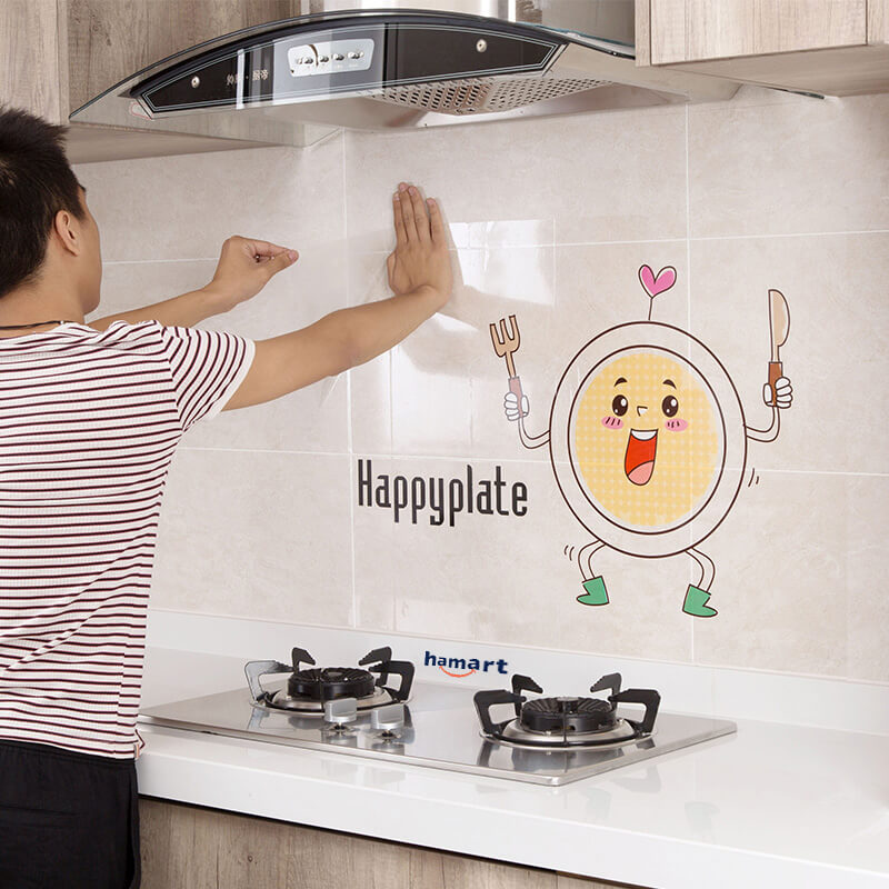 Giấy Dán Tường Bếp Chống Dầu Mỡ PVC Chống Thấm 60x90CM Dán Trang Trí Decor Sạch Tường