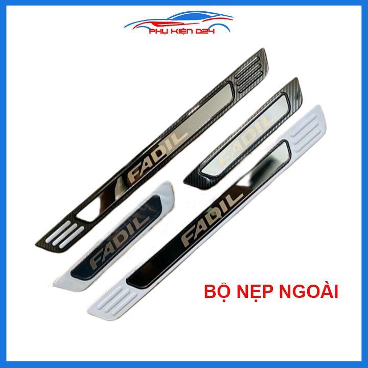 Bộ nẹp bước chân trong ngoài vân Cacbon xe Fadil 2019-2020-2021 chống trầy làm đẹp ô tô