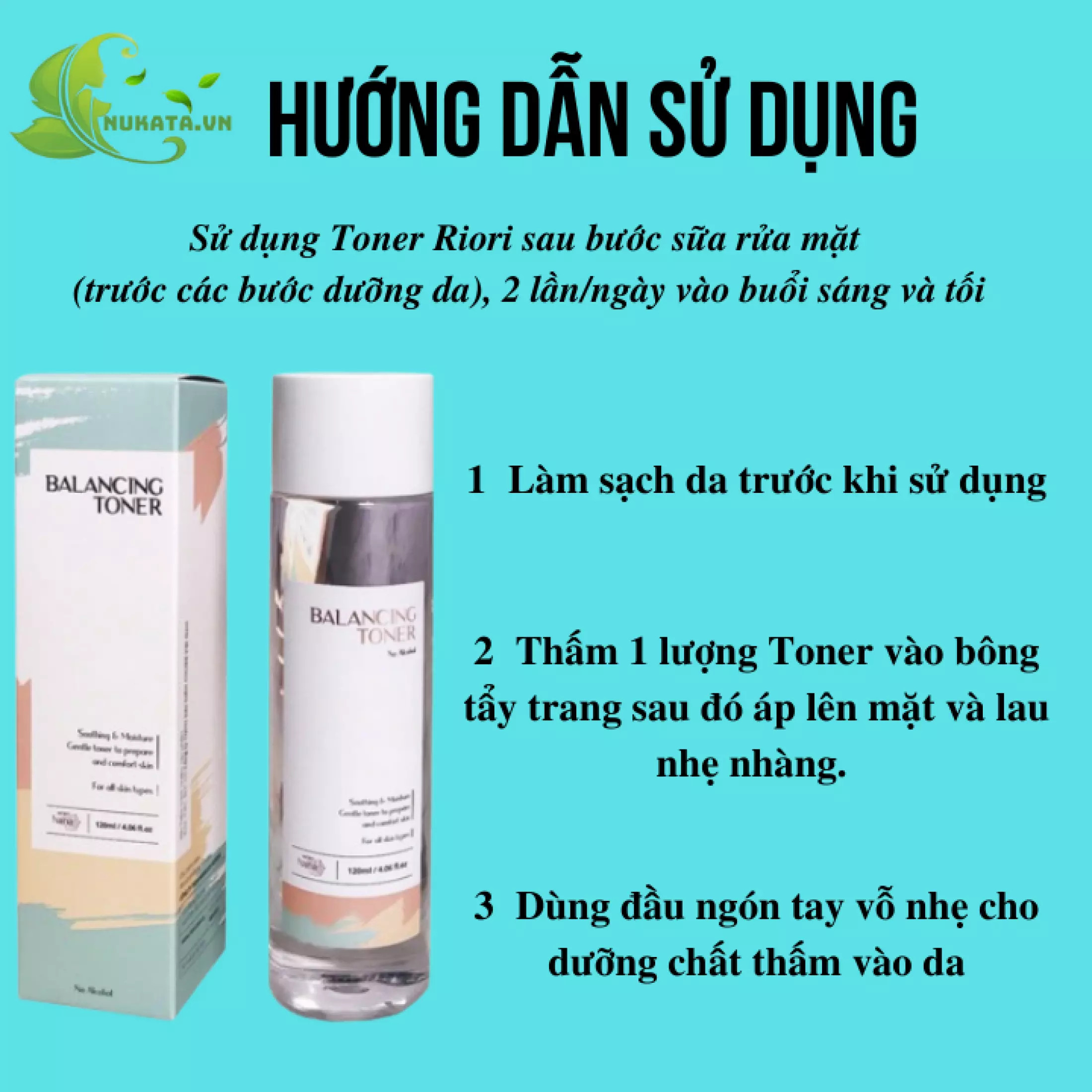 Nước Hoa Hồng Balancing Toner Riori 120ml – Làm Sạch Sâu, Se khit Lỗ Chân Lông, Cấp Ẩm, Cân Bằng pH cho da