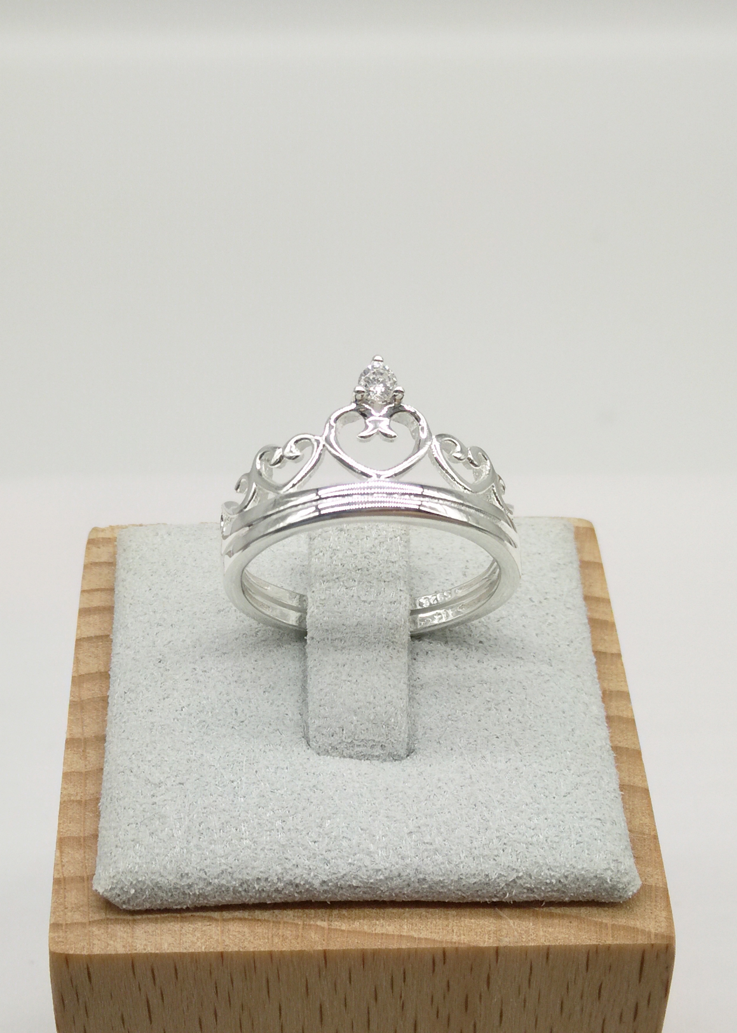 Nhẫn bạc nữ trang sức bạc Ý S925 Bạc xinh Huệ Ngân - Vương miện đẹp RR1524