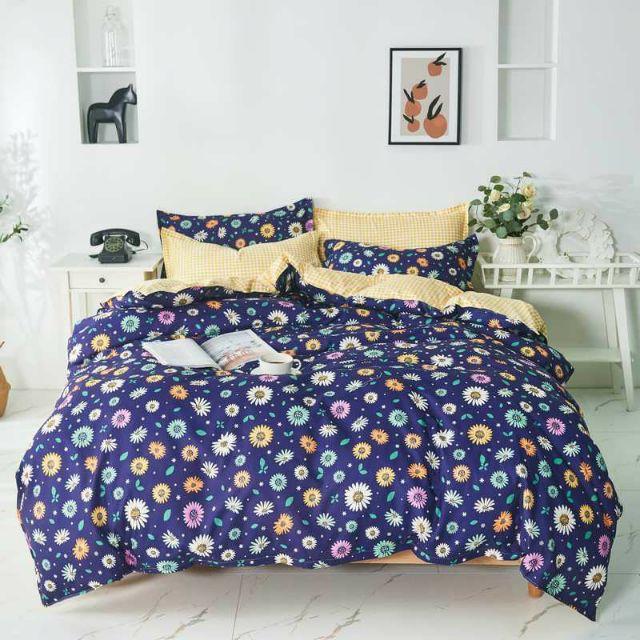 Bộ Chăn Ga Gối Hoa 7 Mầu Cotton Poly