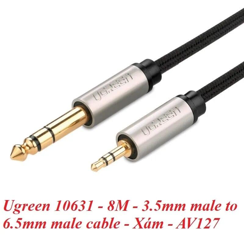 Ugreen UG10631AV127TK 8M màu Đen Cáp âm thanh 6.5mm dương sang 3.5mm dương - HÀNG CHÍNH HÃNG