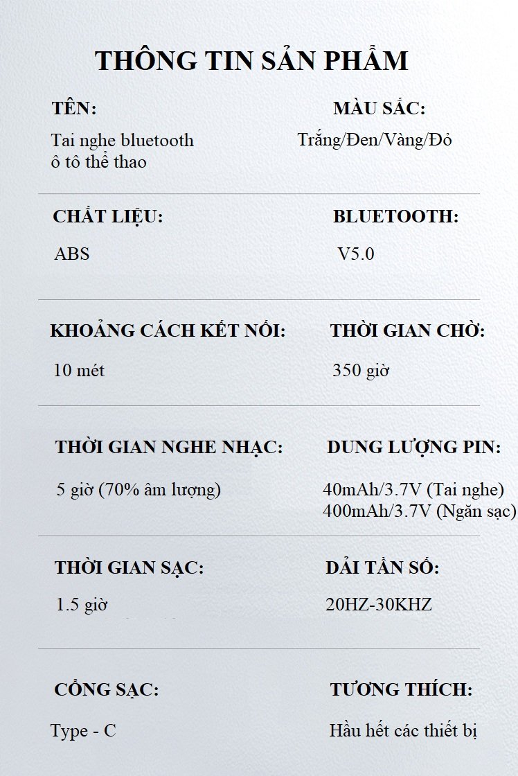 Tai Nghe Bluetooth Không Dây H.24