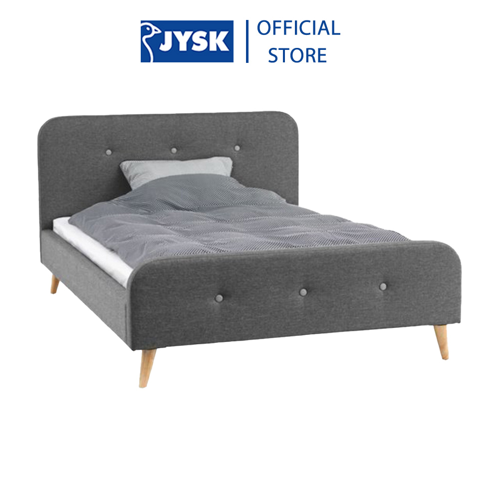 Giường | JYSK Edith | gỗ công nghiệp/vải polyester | xám nhạt | nhiều kích thước