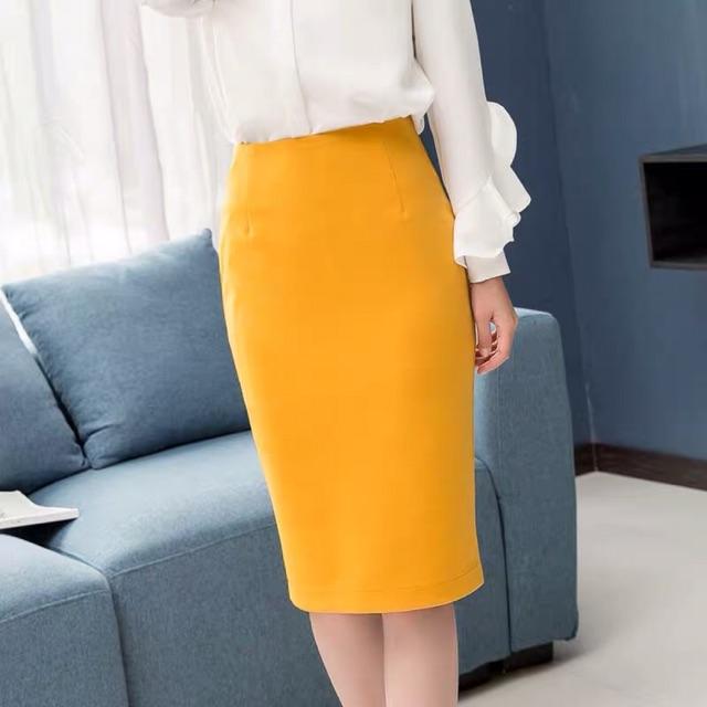 Chân váy bút chì công sở dáng dài xẻ sau đủ màu Hàn Quốc