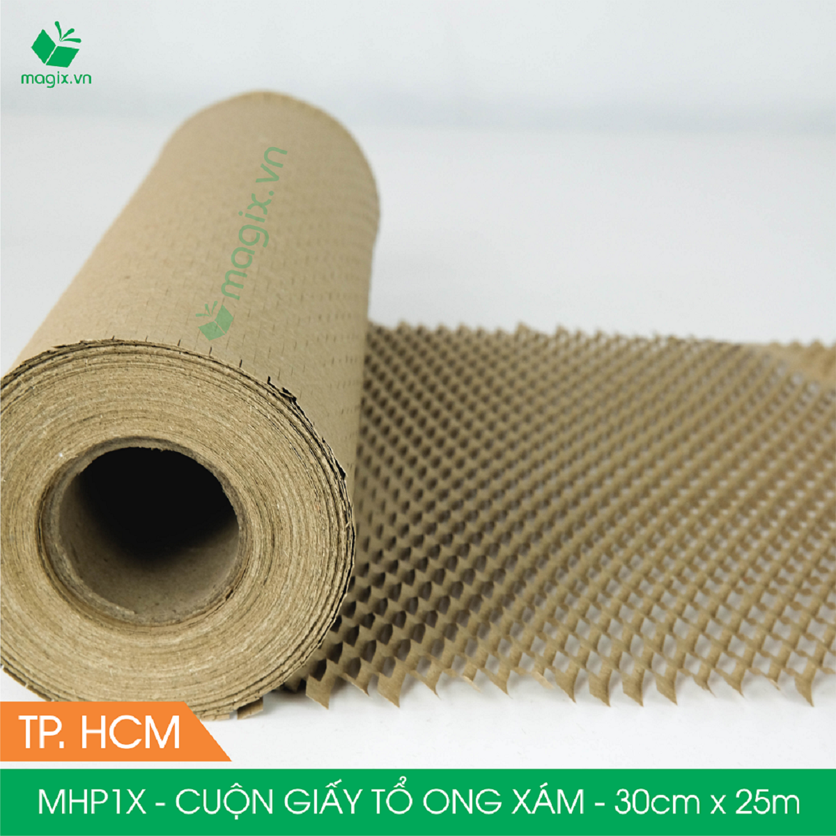 MHP1X - 30cm x 25m - Cuộn giấy tổ ong chống sốc - Kraft xám Siêu Tiết Kiệm ECONO