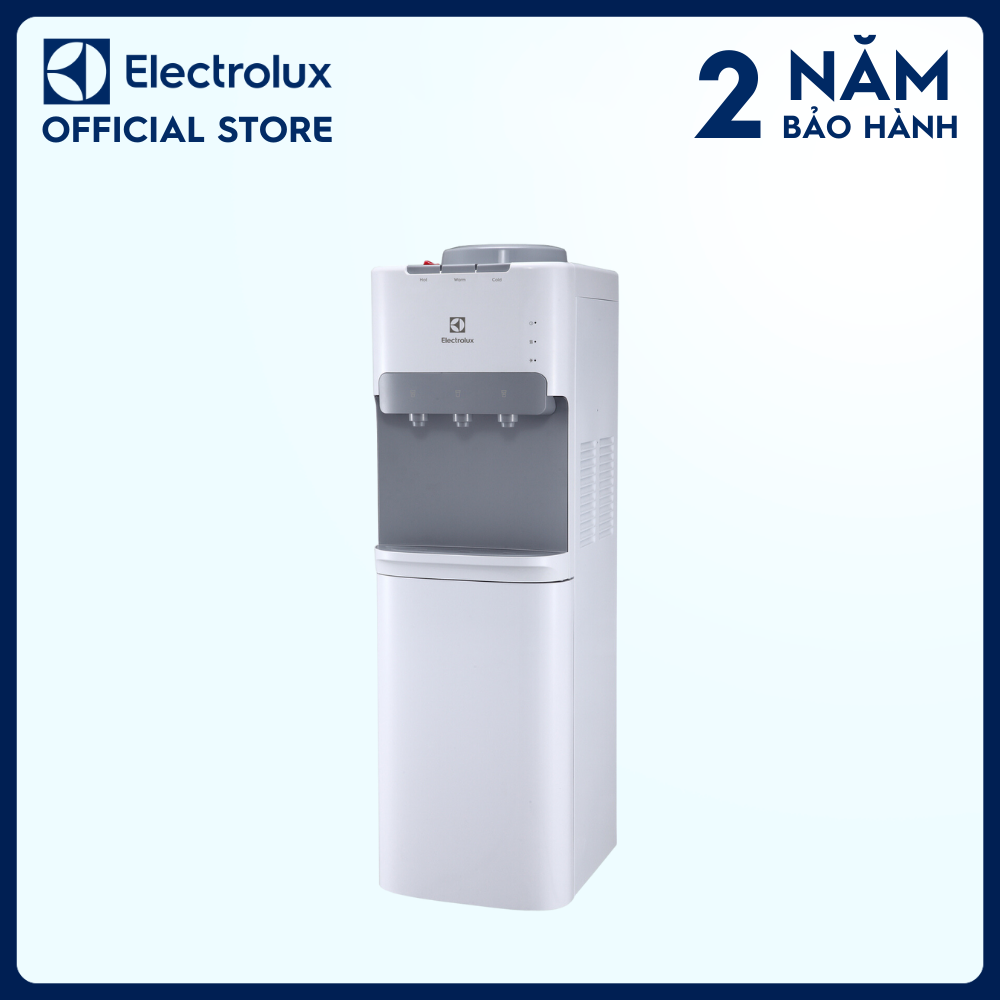 [Freeship] Cây nước nóng lạnh Electrolux bình úp trên trắng có ngăn chứa đồ - EQACF01TXWV - 3 vòi nước: nóng, bình thường và lạnh, ngăn tủ 9L [Hàng chính hãng]