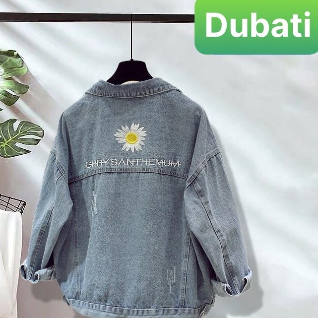 ÁO KHOÁC JEAN NAM NỮ CHẤT BÒ THÊU HOA CÚC SAU TREND PHONG CÁCH NHẬT BẢN - DUBATI FASHION