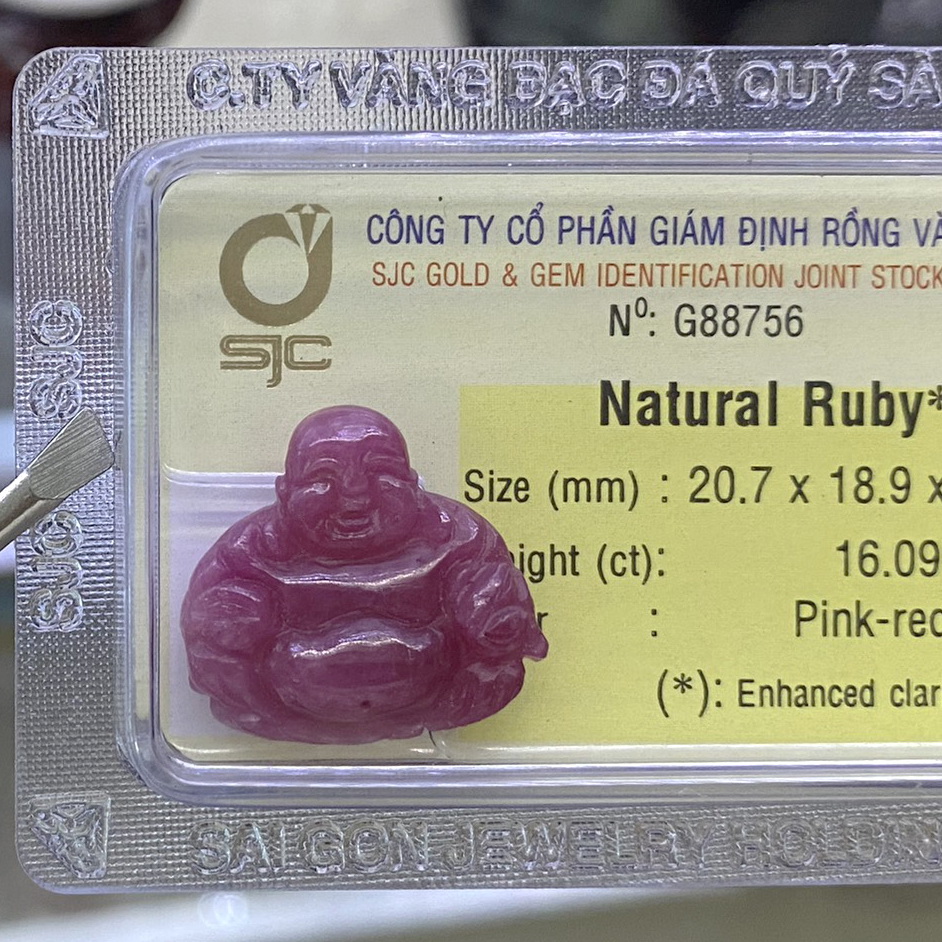 Phật Di Lặc Đá Ruby Kiểm Định Tự Nhiên Phong Thuỷ
