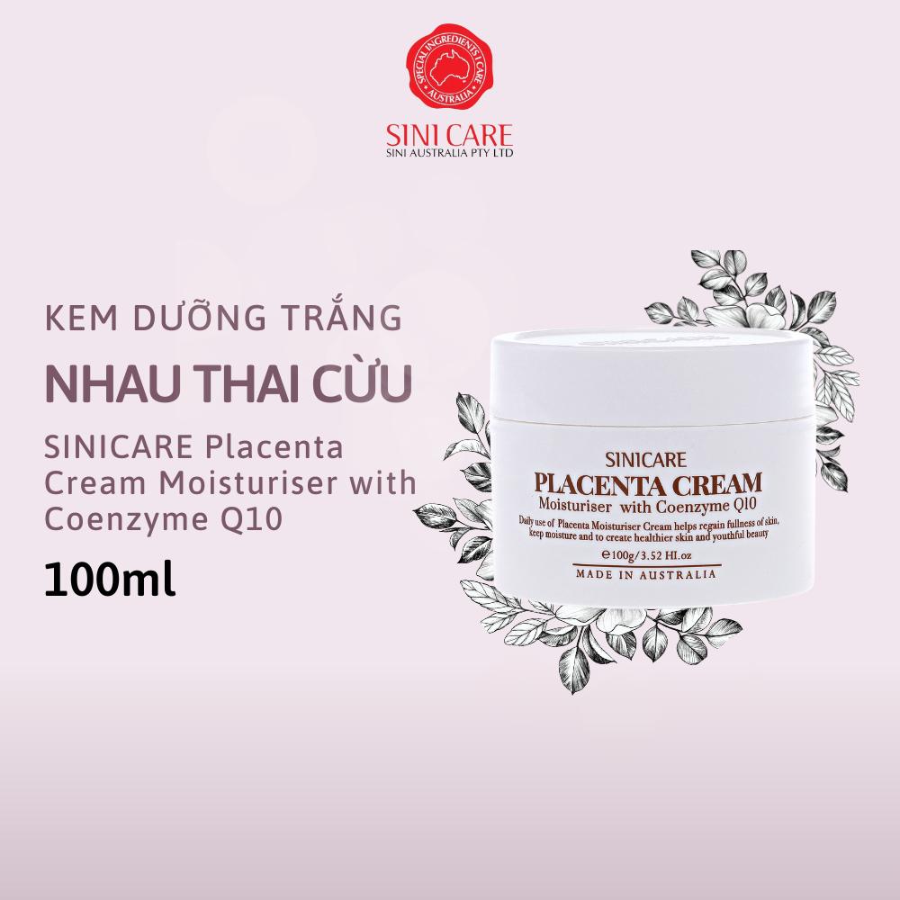 Kem dưỡng làm trắng da nhau thai cừu SINICARE Placenta CREAM MOISTURISER WITH COENZYME Q10 100ml