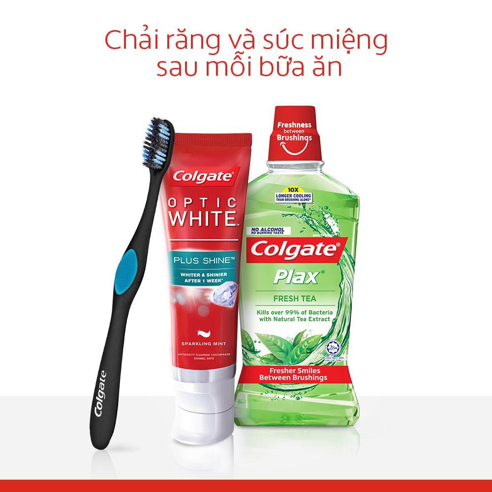 Combo 2 bàn chải đánh răng Colgate 360 than hoạt tính kháng vi khuẩn Charcoal Spiral lông chải xoắn kép