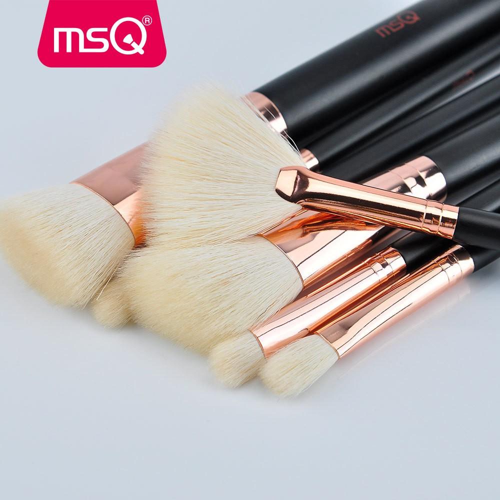 Bộ Cọ Trang Điểm Cao Cấp 15 Cây MSQ 15pcs Rose Gold Glossy Aluminium Brushes Set
