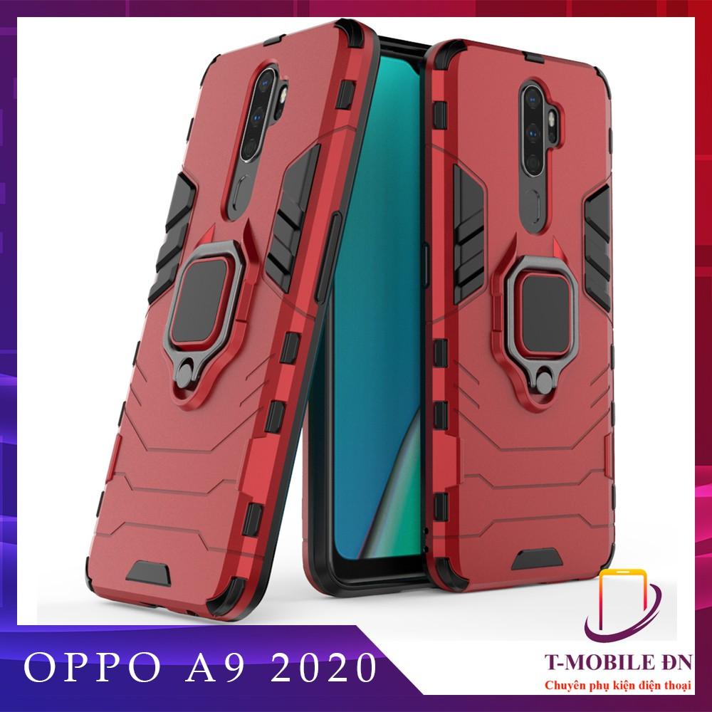Ốp lưng cho Oppo A9 2020 iron man chống sốc kèm nhẫn xoay chống xem video bảo vệ camera