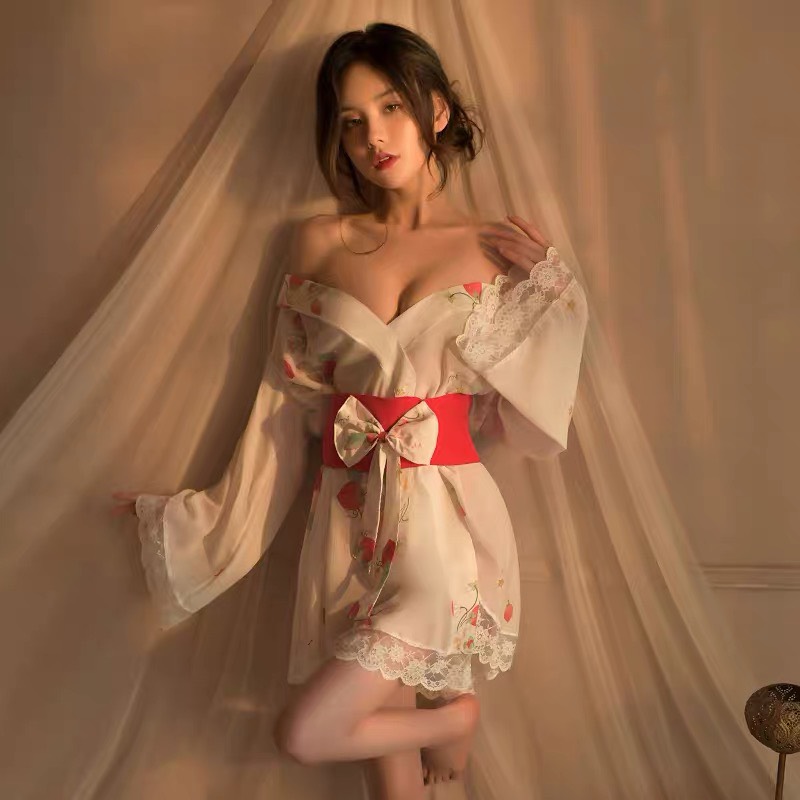 Váy ngủ áo choàng kimono cao cấp sexy P73 - Đầm ngủ kimono gợi cảm - Đồ ngủ nữ sexy